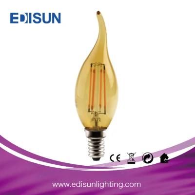 Amber Glass Cover Christmas Candle LED Filament Bulb