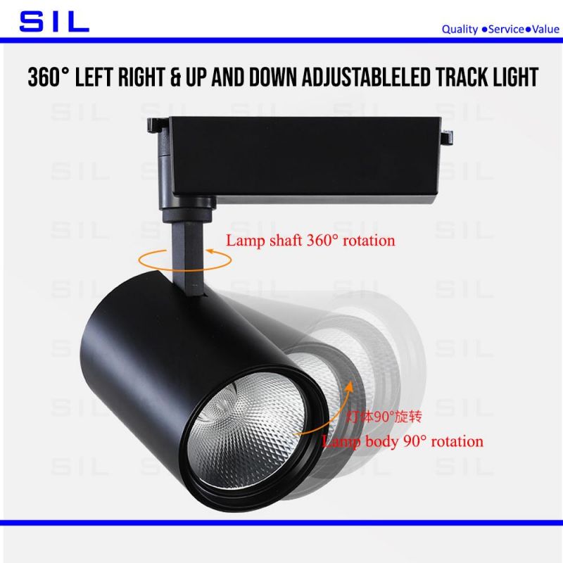 Wholesale Commercial Flexible LED Track System Spot Light COB Lamp 25 Watt 10W 15W 25W 35W Stores Lights 25W LED Track Light