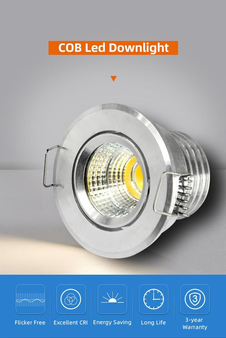 Simva Small Mini COB LED Down Light Anti-Glare Downlights for Hotel Project, Adjustable Recessed Dimmable LED Spotlight