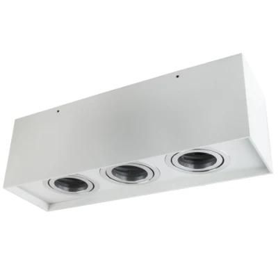 Directional 3head LED Ceiling Spot Light Rectangle Downlight Replaceable LED GU10 Lighting Fixture