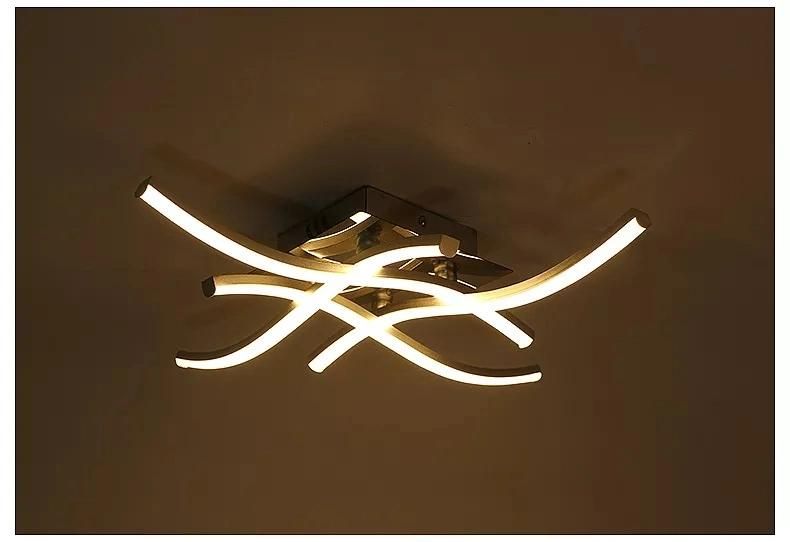 Modern Flush Mount LED Ceiling Light Wide Voltage Simple Wave Line Brightness Bedroom Ceiling Lamp