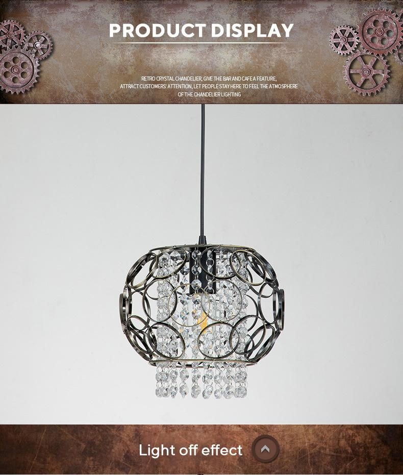 Modern Simple Crystal Lamp Decorative LED Restaurant Pendant Light