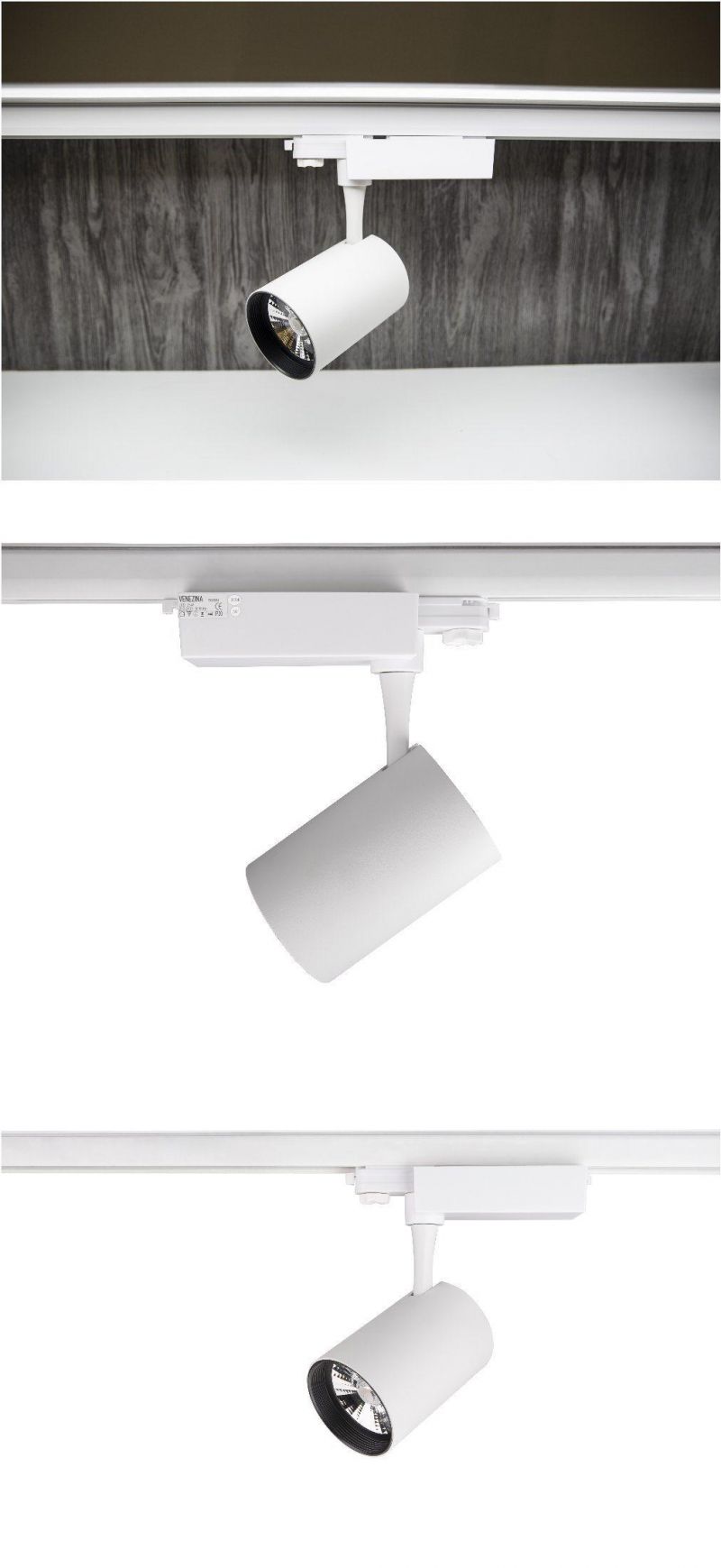 2/3/4 Wires Zoomable 20W 30W LED Track Light with 15-50 Degree Beam Angle Step-Less Zoomable
