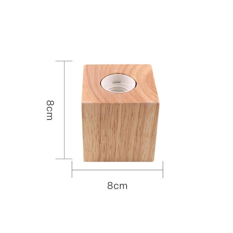 Modern Wood Table Lamp Retro E27 Desktop Decorative Light Indoor Art Lamp Living Room Bedroom Decoration Wood Light Base EU Plug