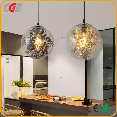 Hot Selling Modern E27 Glass Chandelier Romantic Home Art Deco Pendant Light for Cafe Living Room Dining Room