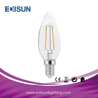 decoration Candle LED Filament Bulb 2W 4W Dimmable Non-Dimmable for Selection