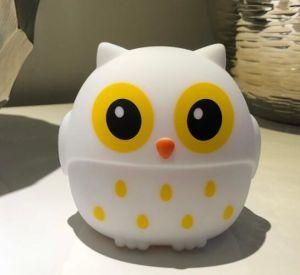 USB Charging Cute Soft Owl Silicone 7 Color LED Night Light for Kids Baby Bedside Lamp