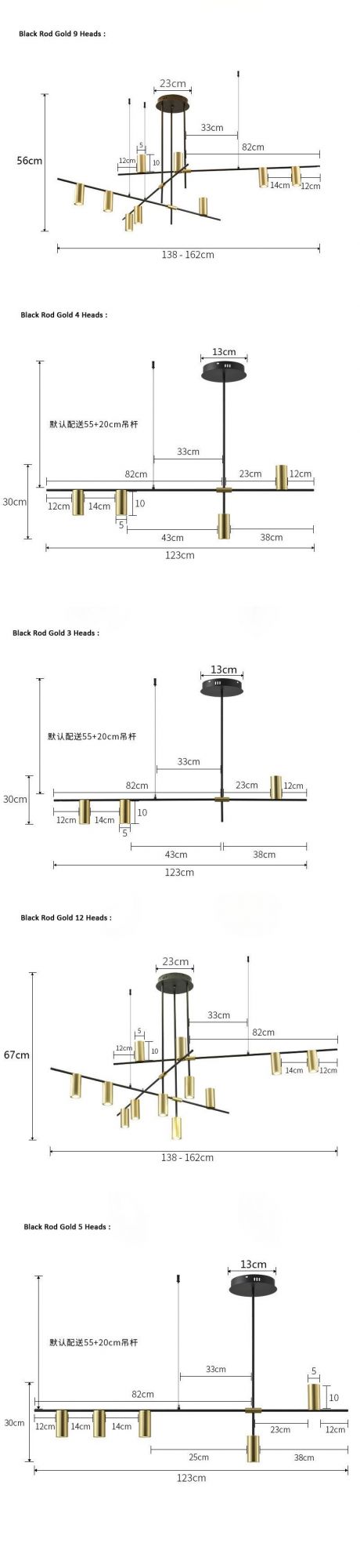 2022 Nordic Creative 3 4 5 9 12 Heads Long Bar Dining Room Hanging Lamp Industrial Pendant Light