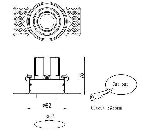 Trimless Ceiling Spotlight Series 15W LED Dimmable COB Down Lights