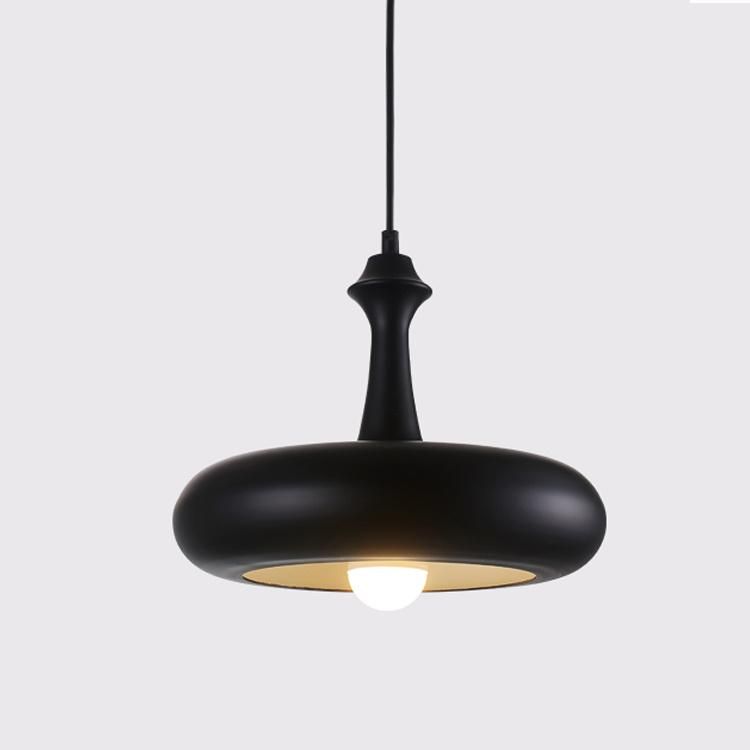 E27 Antique Brass and Wood Drop Pendant Lamp