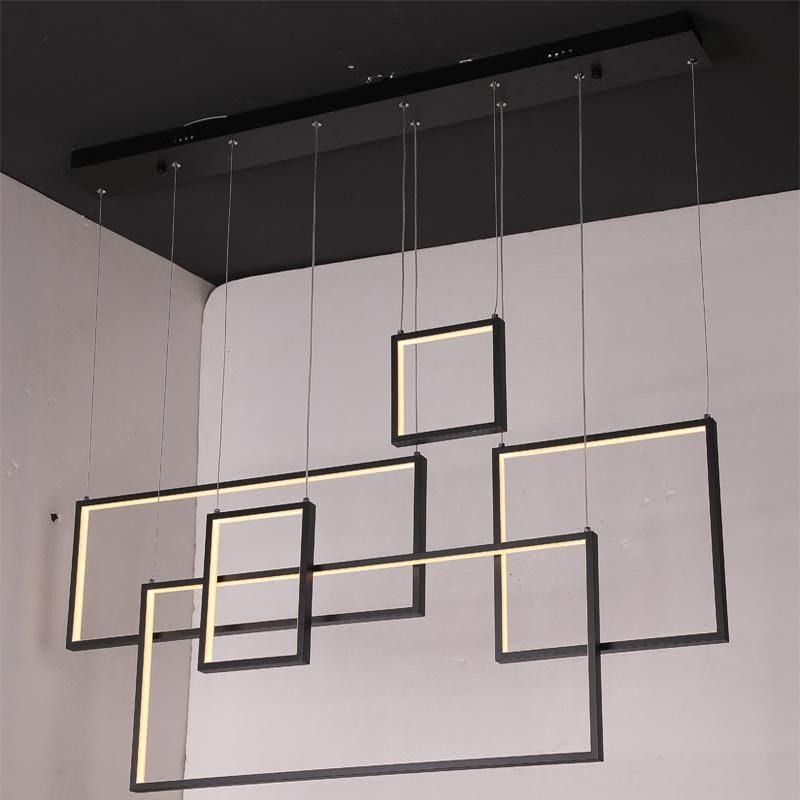 Modern Cube Aluminium LED Pendant Light Chandelier Squares