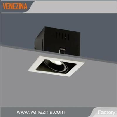 Venezina Grille Downlight 6W 10W 15W COB LED Recessed Downlight 0-45 Degree Adjustable Spotlight for Indoor Lighting Projects LED Lamp