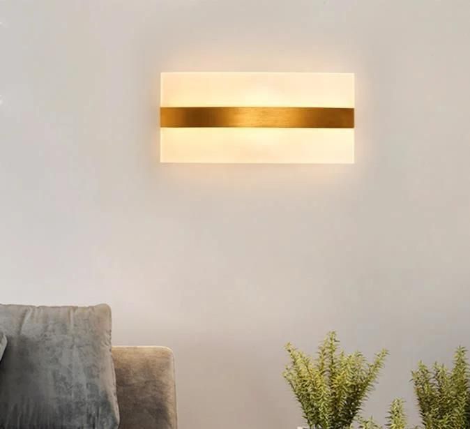 LED Aluminum Wall Lamp Living Room Wall Lamp Bedroom Bedside Lamp Rectangular Lighting