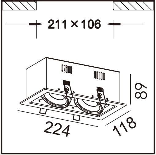 TUV Certified Visible COB LED 2*6W Available Recessed LED Spotlight