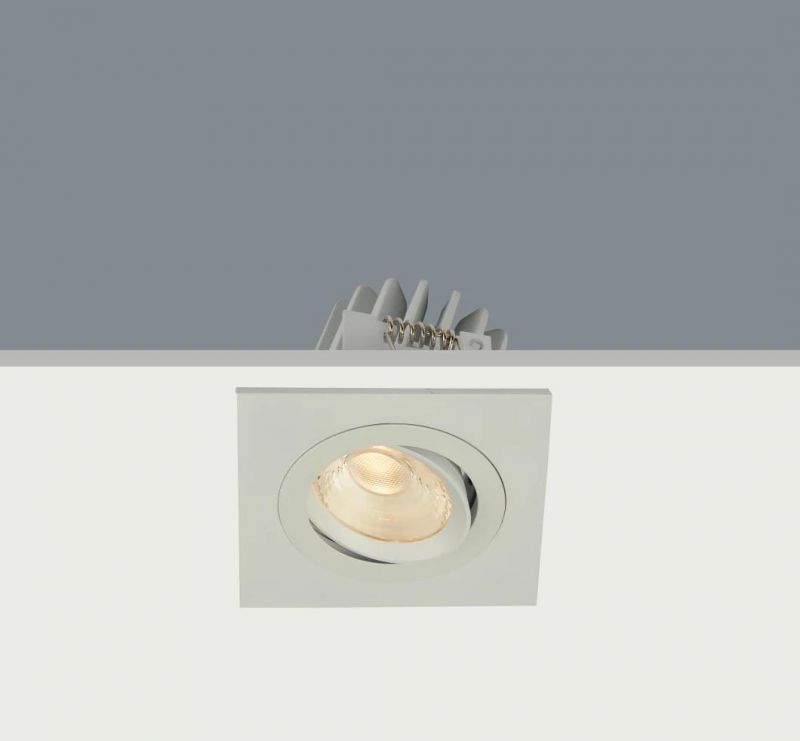 Square Shape in Pure Aluminum Adjustable COB LED Spotlight