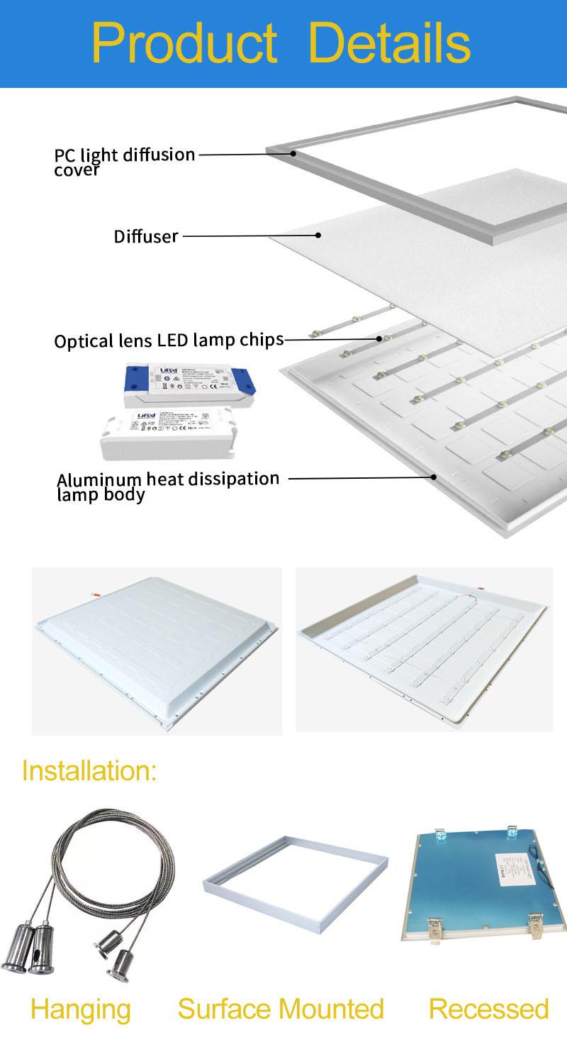 China Factory 595X595mm 600X600mm 620X620mm 300X1200mm 600X1200mm 600X600 300X1200 60X60 Backlight Dimmable LED Light Panel Manufacturer 36W 40W 48W 60W