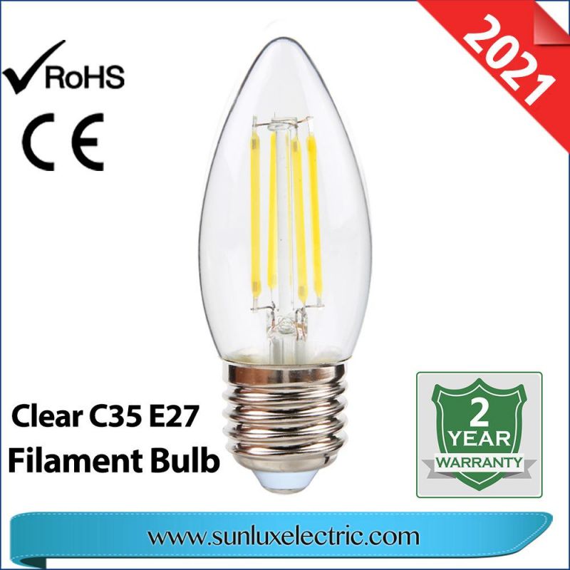 LED Decoration Light GLS 4W 6W 8W A60 8W C35 4W G45 Filament Bulb Light Clear Amber Color