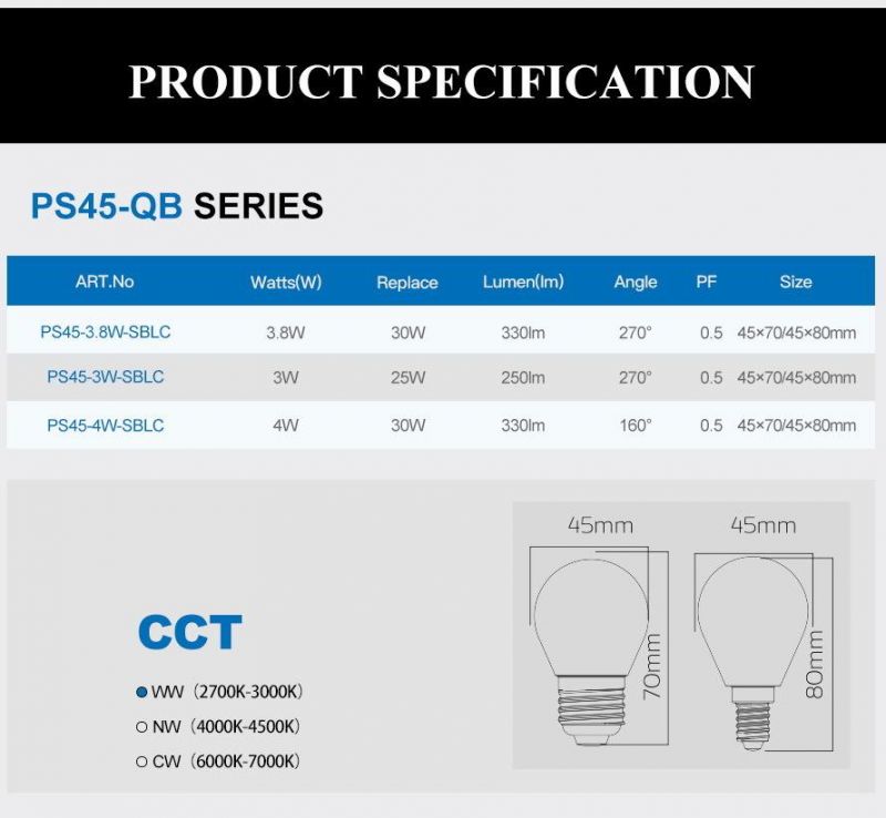 Full Glass LED Bulb PS45