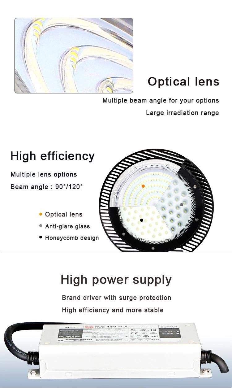 High Power High Lumen Warehouse Professional Industrial 200W 240W 250W 6500K LED UFO High Bay Light with Sensors