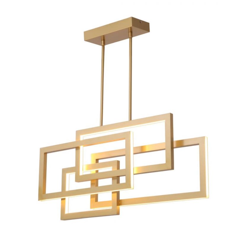 Masivel Lighting Modern Rectangle-Shaped LED Pendant Light for Hotel Chandelier LED Lighting