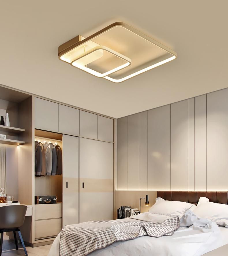 Living Room Square Aluminium Decorative LED Ceiling Lamp Light with PVC Shade, Very Popular & Fashion for Bedroom