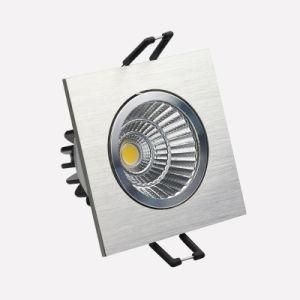 Sliver Brushed Recessed Square Downlight 8W COB LED with Cut out 68mm