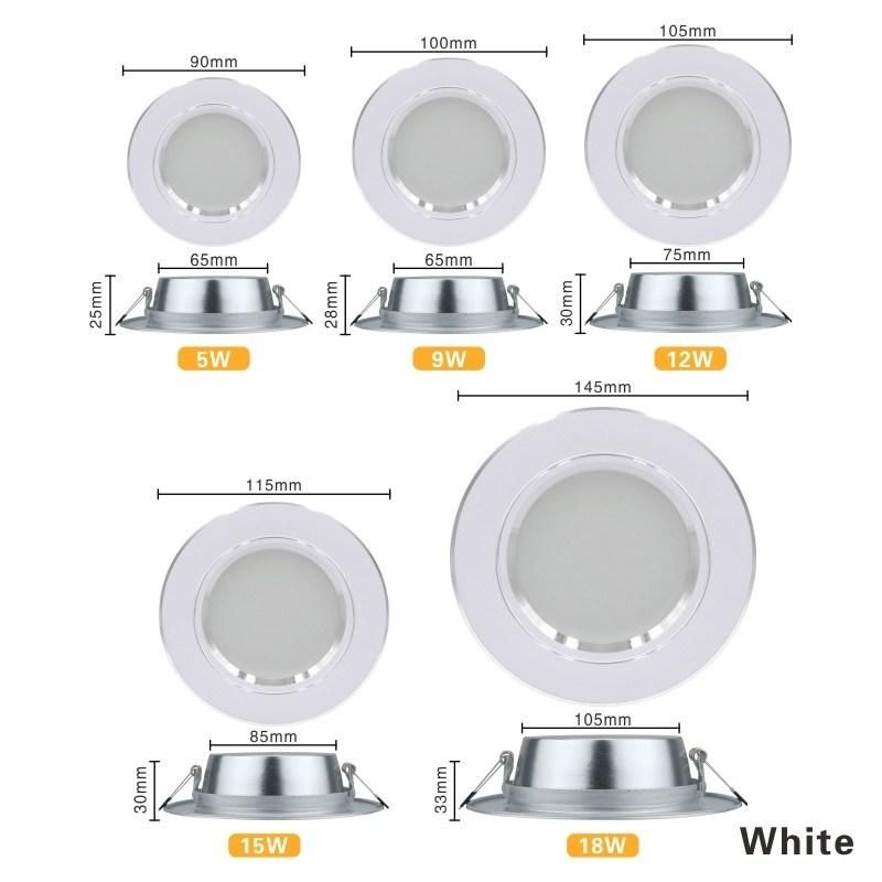 Aluminum CE RoHS 220-240V Spotlight Dob Downlight Recessed LED Downlight