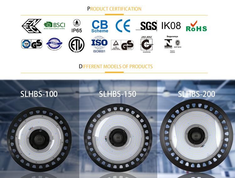 LED Commercial Lights LED Highbay Light with Microwave Motion Sensor UFO High Bay Light