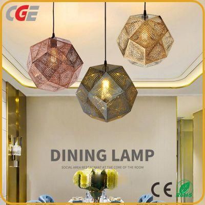 Postmodern Living Room Villa Fashion Clothing Shop Creative Polyhedron Pendant Light LED Etched Chandelier