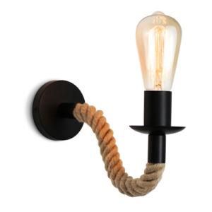 Hemp Rope Wall Lamp Retro Light Wall Sconce Beside Living Loft Lighting Stairs Vanity Light Indoor Wall Lamps