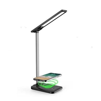 2022 LED Desk Light Wireless Charger Study Lamp USB Dimmable Reading Lamp Bedside Wireless Charging LED Table Light