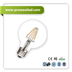 6W Round and Big LED Vintage Filament Bulb with 2 Years Warranty