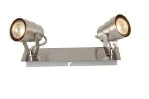 2*GU10 Max 35W Iron Satin Nickel GU10 Spotlight with Rectangle Base