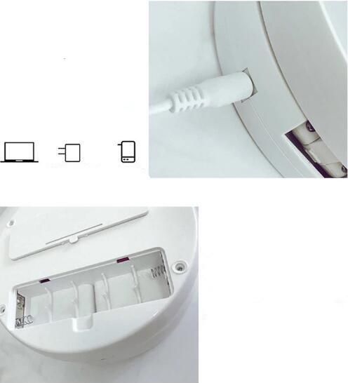 USB Rechargeable LED Ring Desk Lamp with Mirror