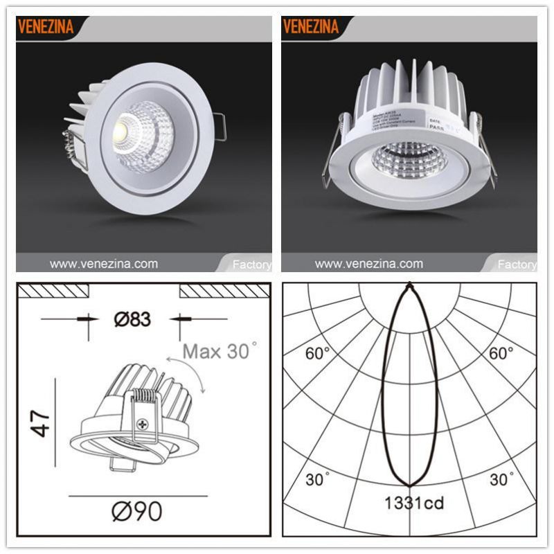 R6154 6W 10W 15W Aluminum COB LED Commercial Interior LED Spotlight