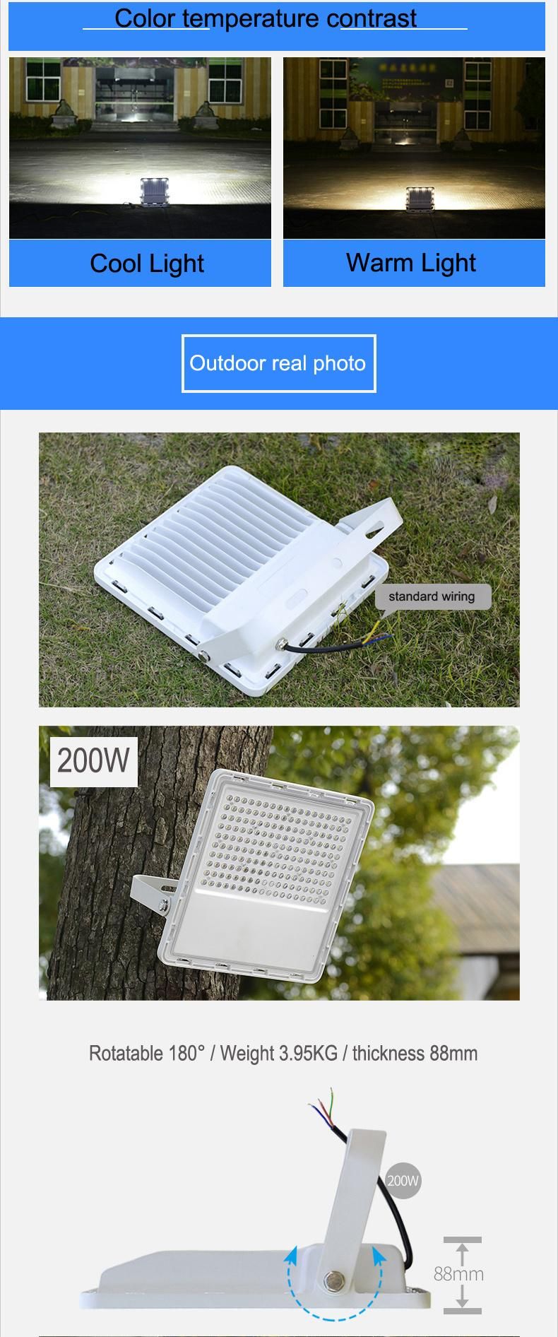 5years Warranty High Brightness Factory Price 30W-200W Aluminium Garden Outdoor Stadium Waterproof IP65 LED Flood Light