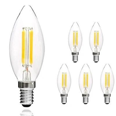 Svater LED Filament Candle Clear Bulbs E12 LED Candelabra Bulbs 4W