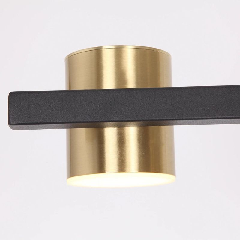 Masivel Lighting Modern Pendant Light Linear Aluminum Brass Cylinder Decorative LED Chandelier Light