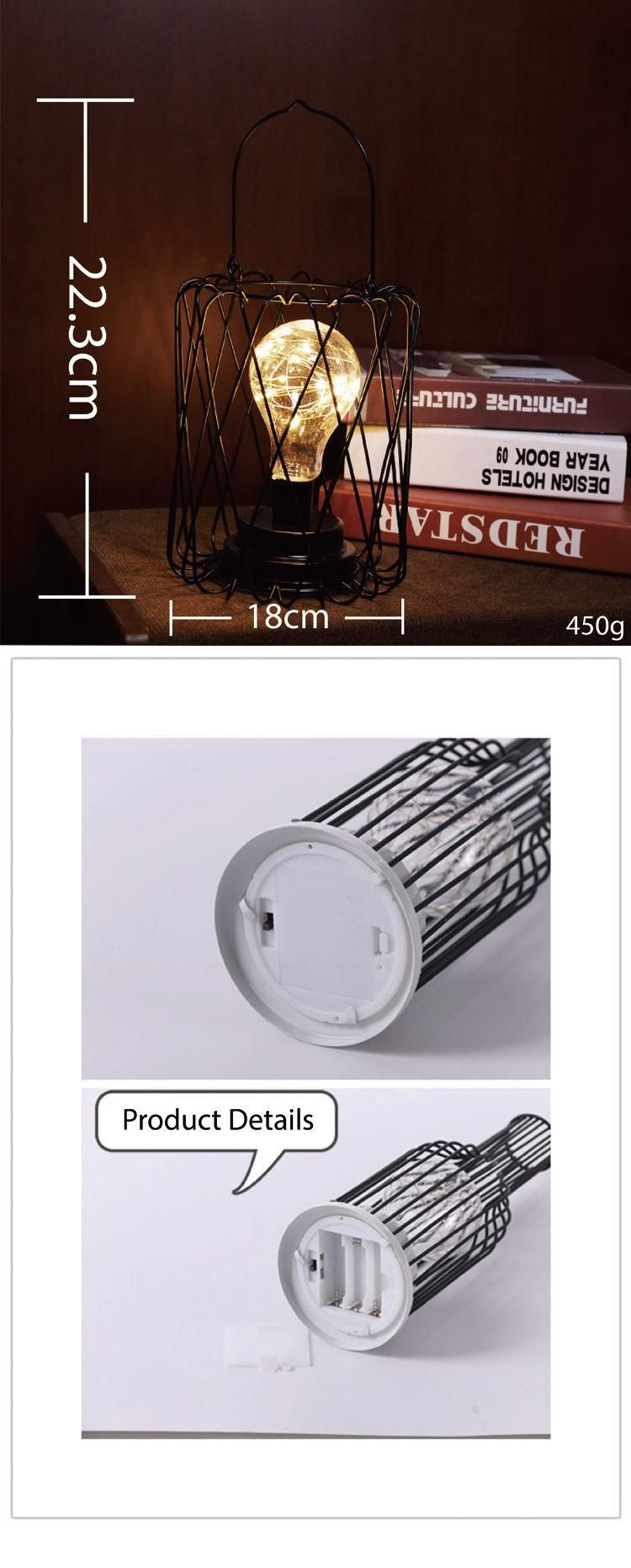 Wine Glass Bottle LED Night Light Iron Hollow out Table Lamp for Cafe Hotel Balcony Geometric Multicolor Wine Bottle Light