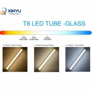 High Quality 110V 220V 240V 4000K 5600K 8000K 12000K 4FT 1200mm 18W LED T8 Glass Tube