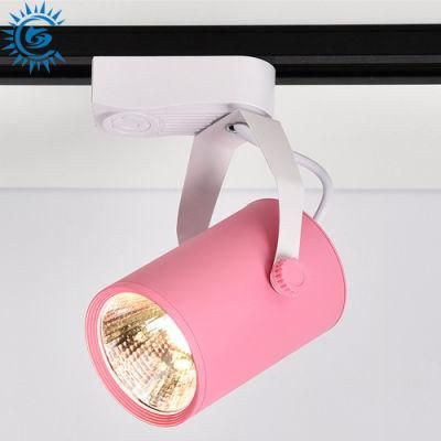 Pink Blue Yellow Green Shell 7W 12W 3000K 6000K CCT Dimmable COB LED Surface Mounted Track Spotlight for Hotels, Shopping Malls