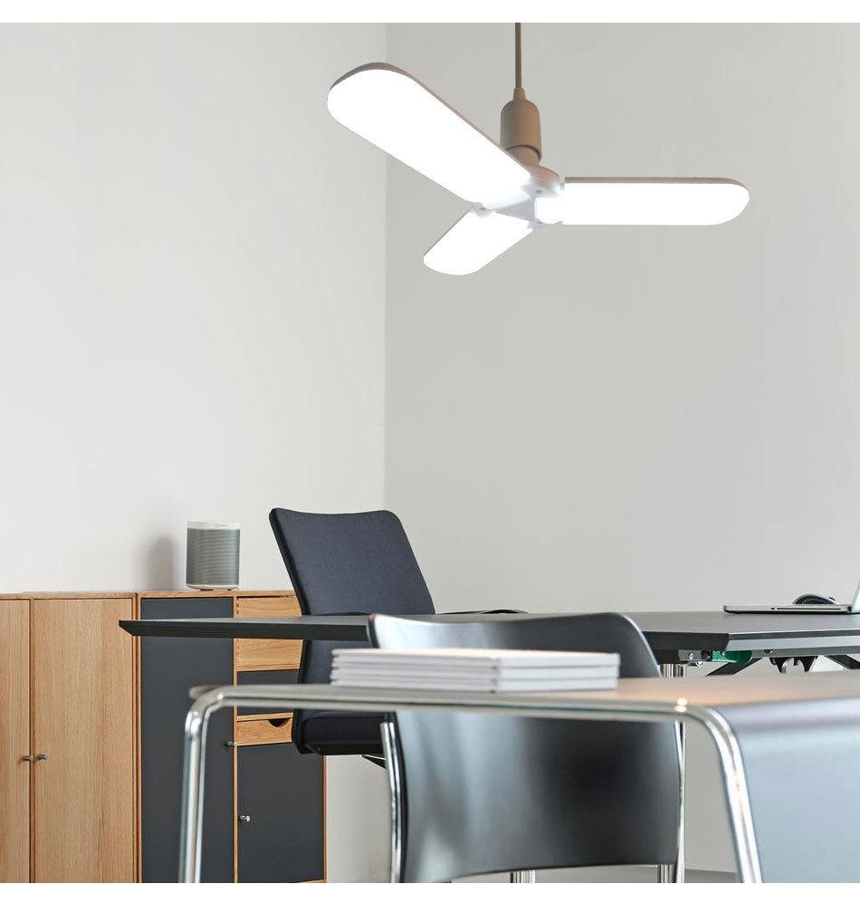 E27 220V Industrial Adjustable Foldable Ceiling Fan Blade Light