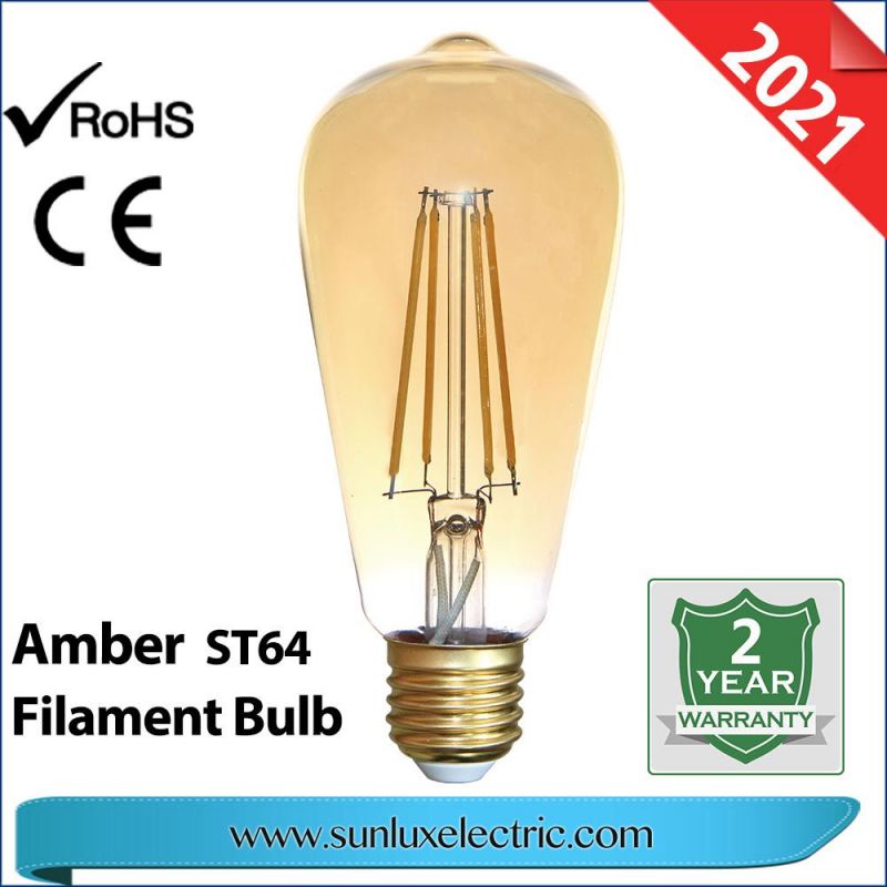 LED Decoration Light GLS 4W 6W 8W A60 8W C35 4W G45 Filament Bulb Light Clear Amber Color