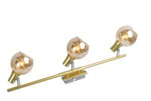 3*E14 Max 40W Glass Lamp Shade Iron Gold Adjustable Spotlight with Slim Tube