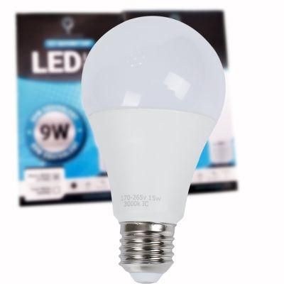 Plastic Aluminum A60 LED Light Bulb 7W 9W 12W 15W