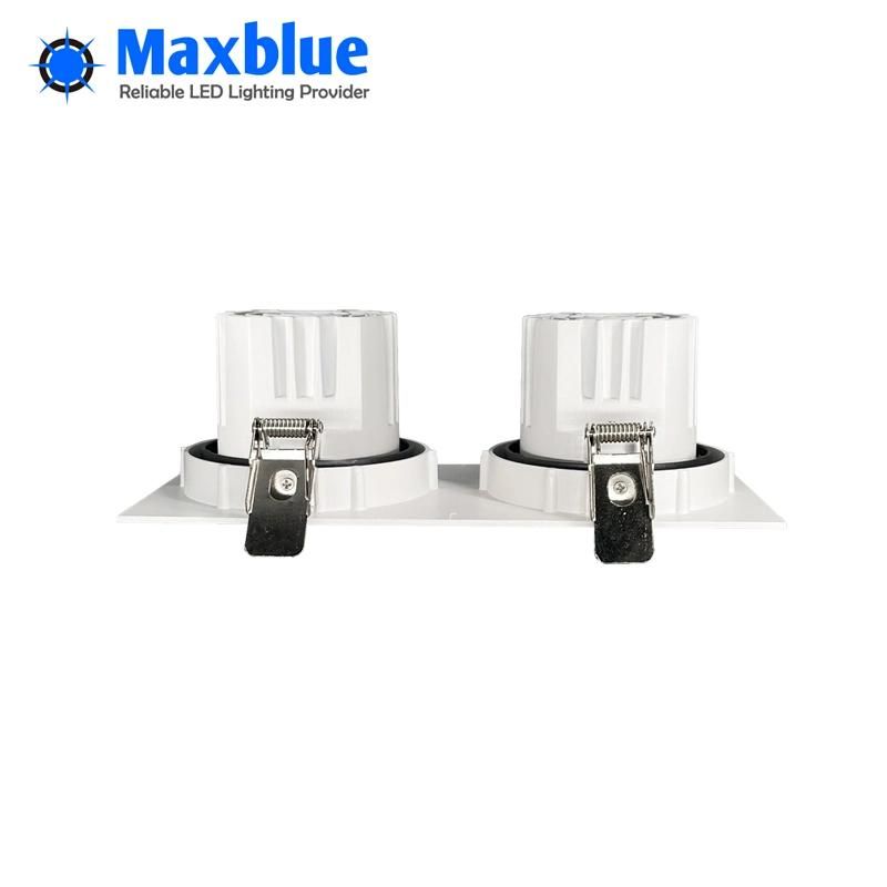 12W*2 Anti Glare Rectangle Double Head Spot Recessed LED Ceiling Downlight Dimmable