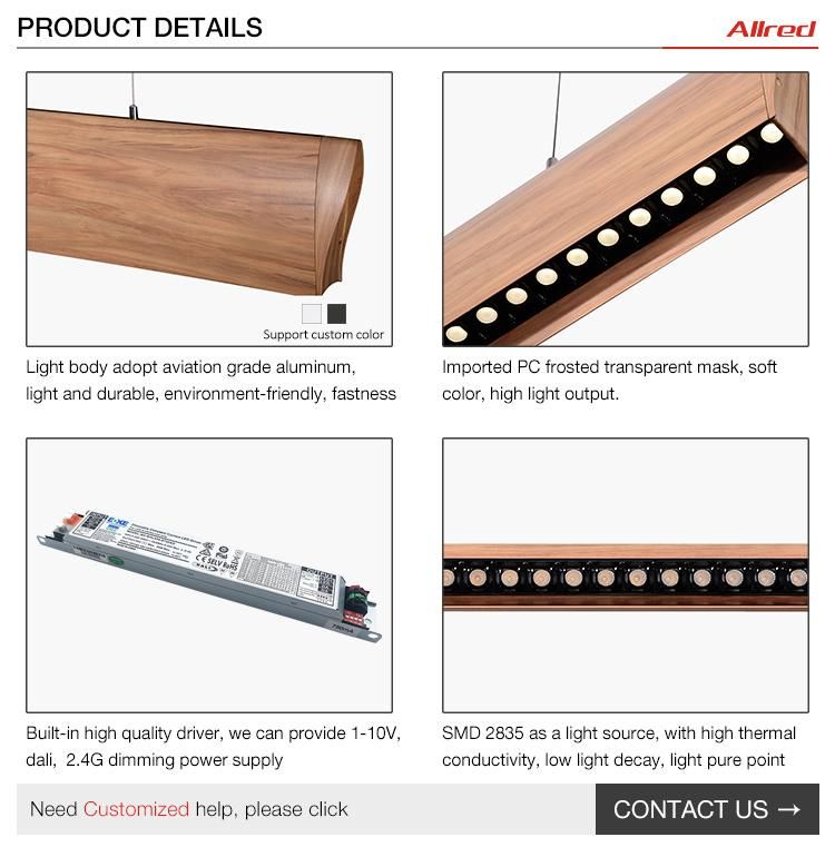 Workbench Suspended Ceiling Linear Light 30W 50W Dimmable Linkable LED Batten Lamp Fixture