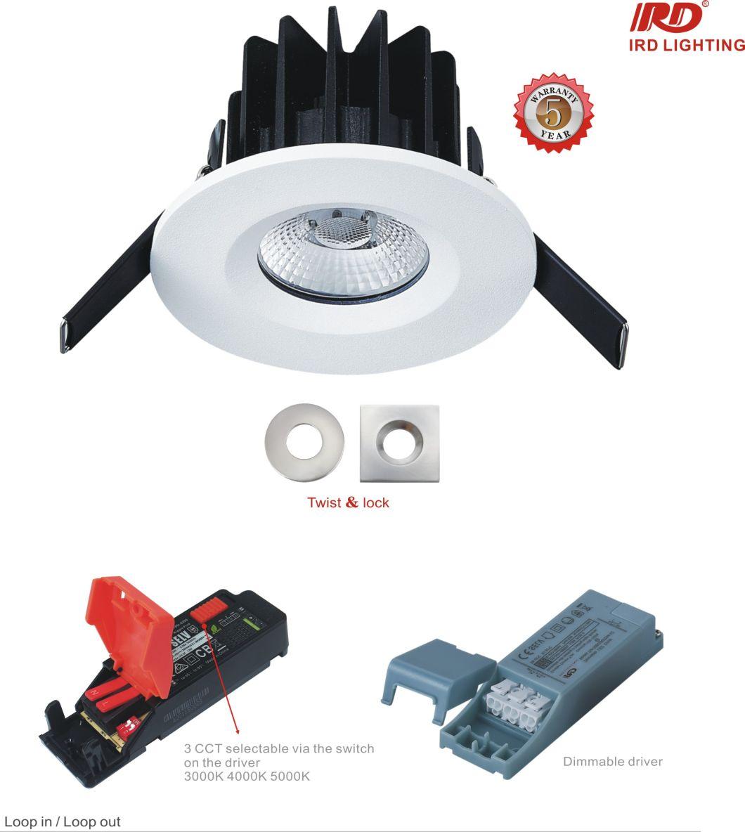 Fire Rated Down Light 8W with Dimmable Driver Inside LED Down Light