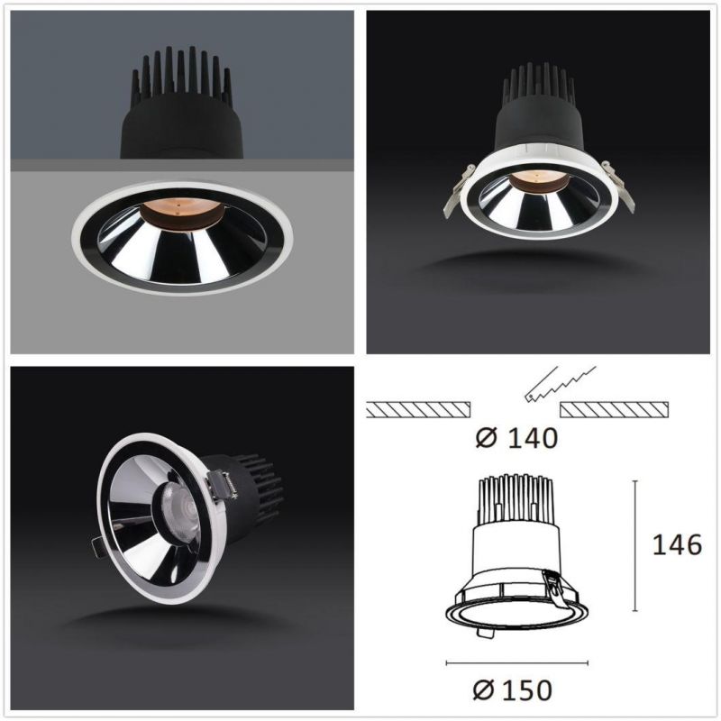 R6322 Recessed Modern Style COB LED 30W/40W LED Ceiling Downlight