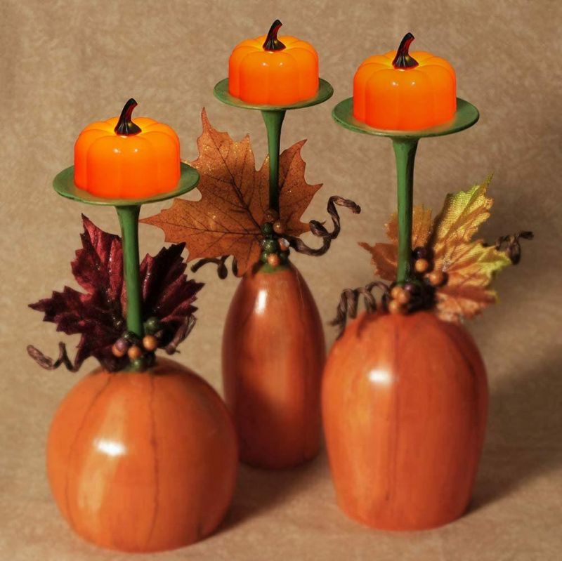 Halloween Decoration Flameless LED Candles 18pk Pumpkin Tea Lights Battery Operated